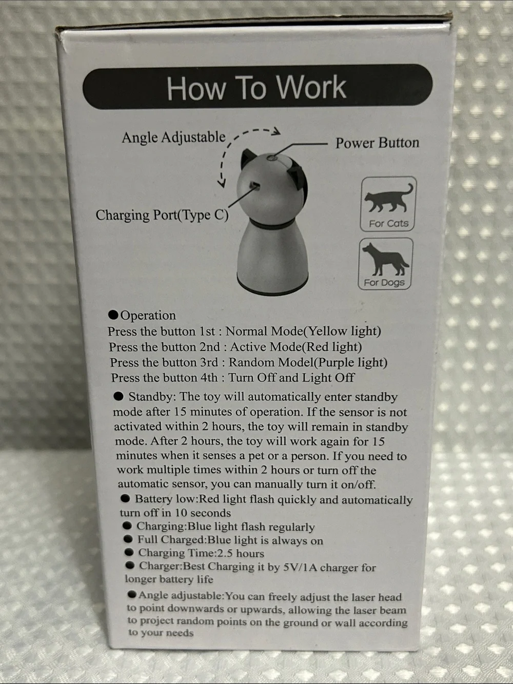 M05 Laser Light Cat Toy - White & Black